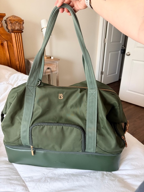 Buffbunny Collection Handbags - Buffbunny Olive Green Game Changer Duffel with Gold Hardware